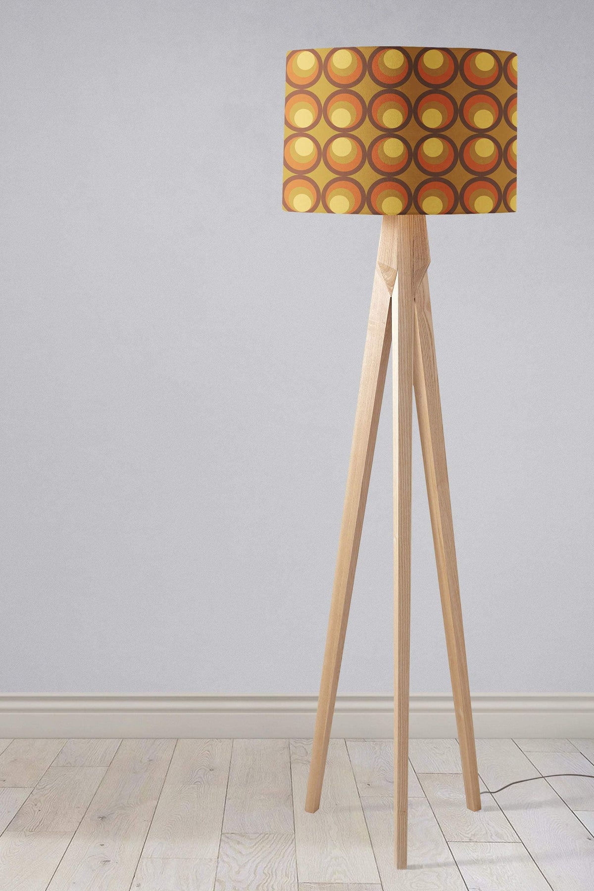 Brown and Orange Retro 1970's Design Lampshade – Ceiling & Table Compatible