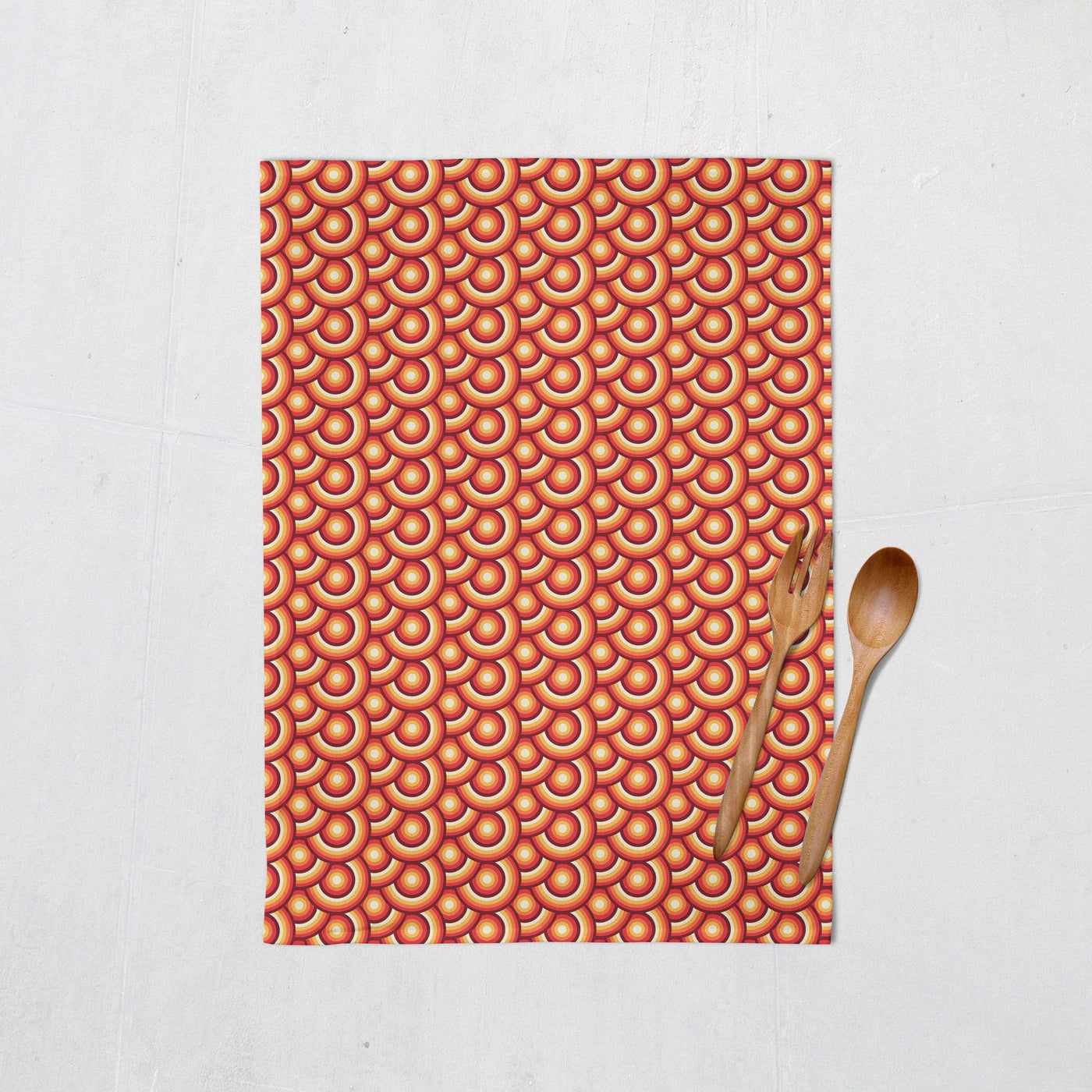 Orange Tea Towels with a 70's Retro Design