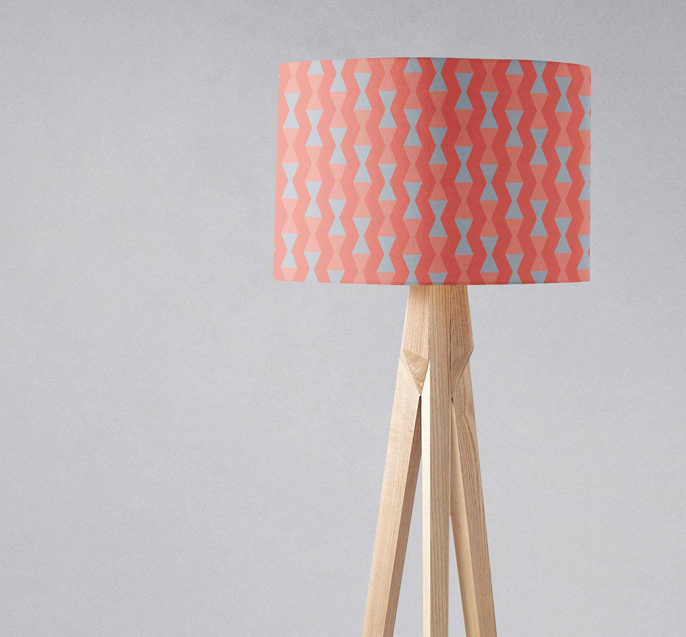 Coral and Grey Mid century Modern Retro Lampshade – Ceiling & Table Compatible