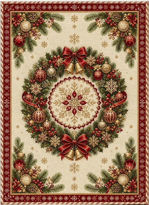Wreath Medallion Christmas rug design