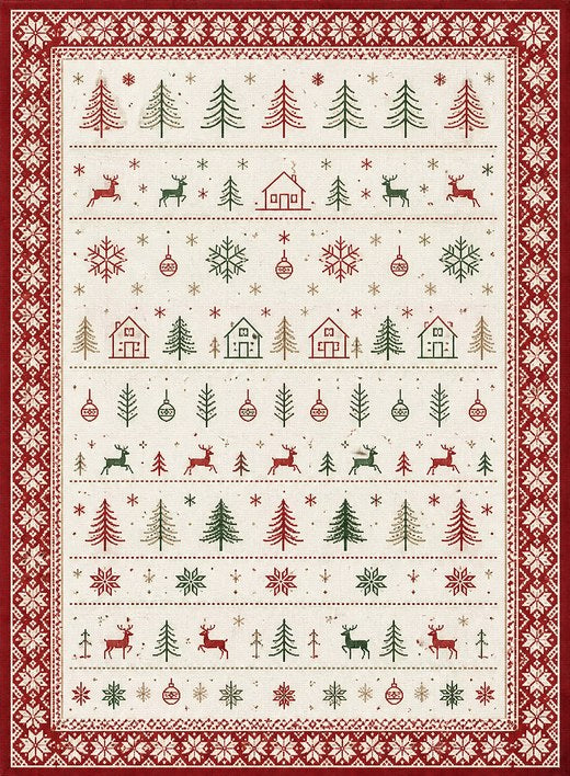 Scandi Rows Christmas rug design