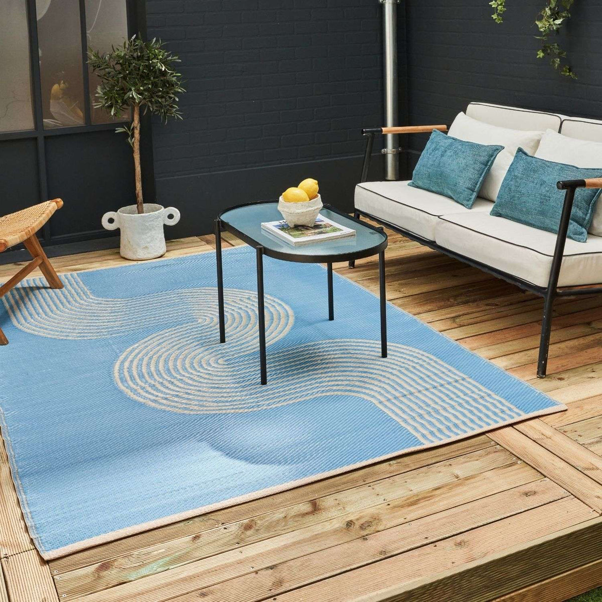 Urban Outdoor Rug Blue & Beige – 1010