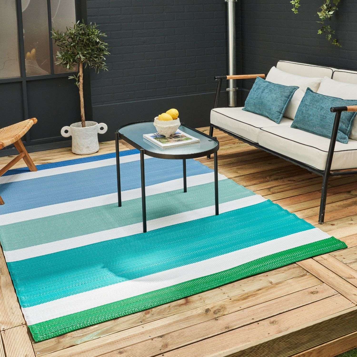 Rainbow Outdoor Rug Blue – 1030