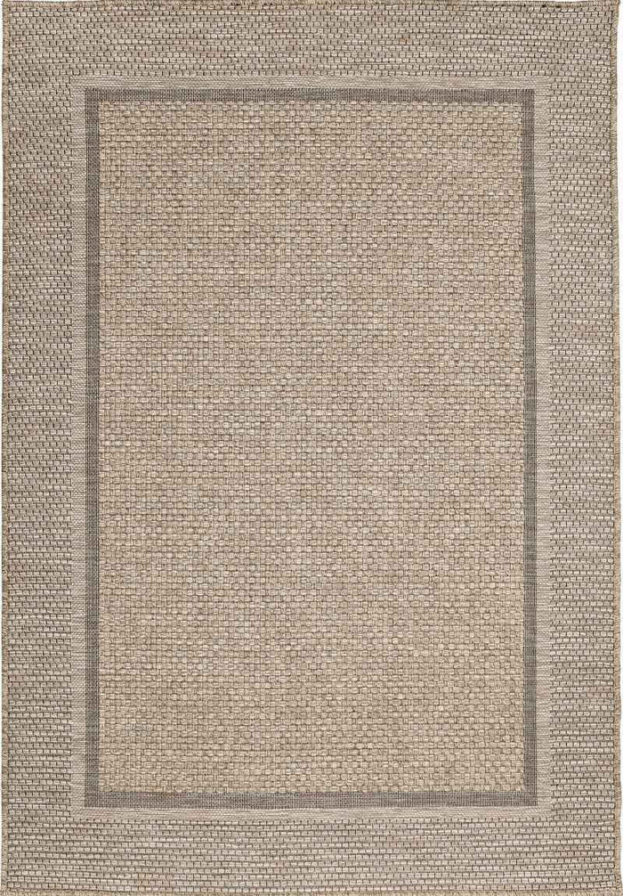 Summer Latte Border Rug – Indoor/Outdoor shown in an illustrative room