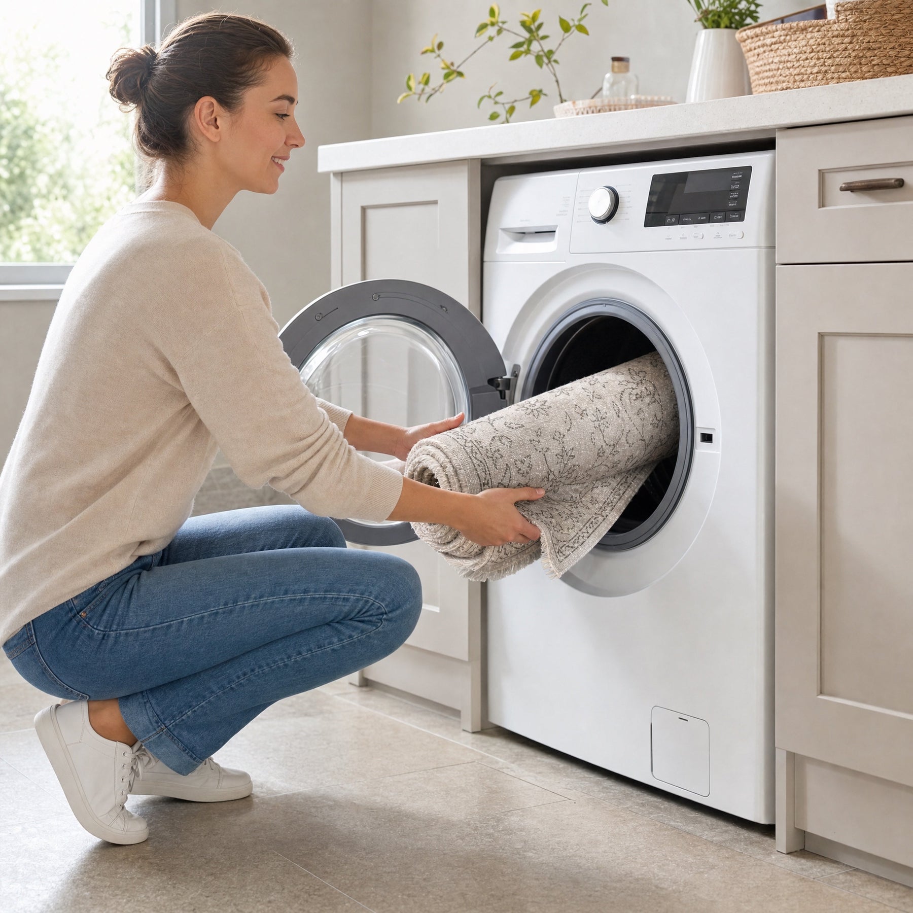 Machine washing a Netline Home washable rug at 30°C