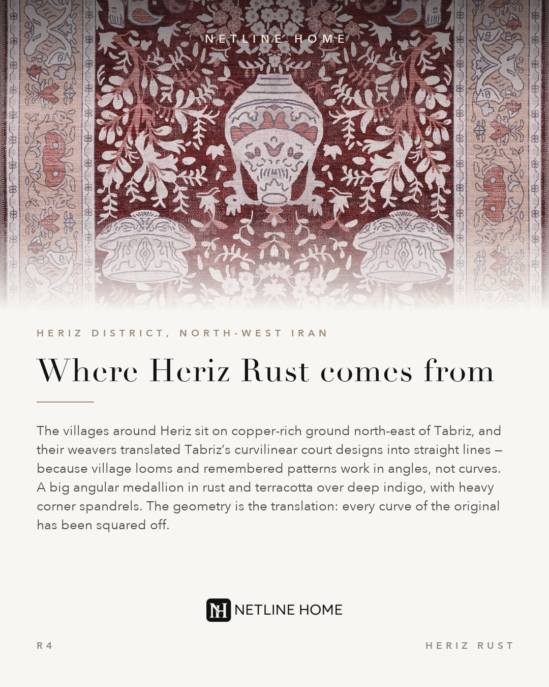 Cool Medallion Burnt Orange Traditional Washable Rug — Design story (RWR4)