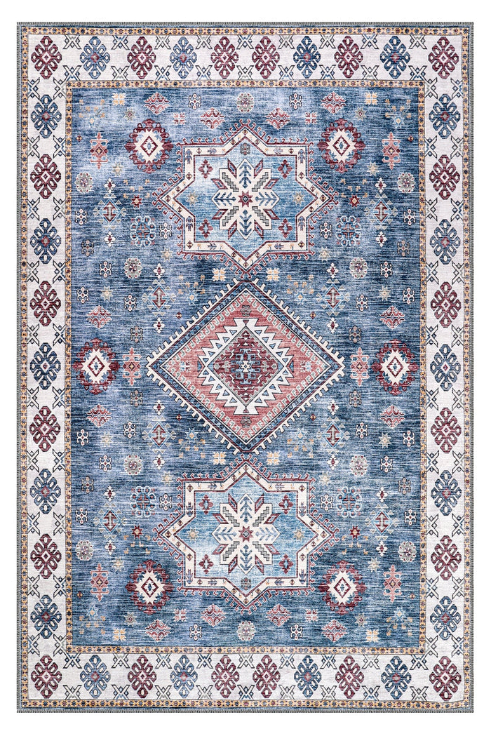 Netline Home Rugs Depot - Tappeto lavabile geometrico multicolore tribale, design NL1016 shown in an illustrative room